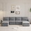 115*58" Chenille Modular Sectional Sofa,U Shaped Reversible Couch,Free Combination,6 Seat Sleeper Sofa Bed with Ottoman,Convertible Oversized Indoor Furniture for Living Room,Gray GS005302AAE