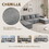 115*58" Chenille Modular Sectional Sofa,U Shaped Reversible Couch,Free Combination,6 Seat Sleeper Sofa Bed with Ottoman,Convertible Oversized Indoor Furniture for Living Room,Gray GS005302AAE