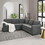 89*89" Oversized Velvet Modern Sectional Sofa,Large L Shaped Upholstered Indoor Furniture with Double Cushions,5 seat Cloud Corner Couch for Living Room,Apartment,Office,2 Colors GS006028AAE