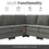 89*89" Oversized Velvet Modern Sectional Sofa,Large L Shaped Upholstered Indoor Furniture with Double Cushions,5 seat Cloud Corner Couch for Living Room,Apartment,Office,2 Colors GS006028AAE