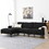 103.5*59" L-shaped Sectional Sofa, 4-seat Velvet Fabric Couch Set with Convertible Ottoman,Freely Combinable Sofa for Living Room, Apartment, Office,Apartment,2 Colors GS009001AAB