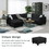 112*87" Sectional Sofa Couches Living Room Sets, 7 Seats Modular Sectional Sofa with Ottoman, L Shape Fabric Sofa Corner Couch Set with 3 Pillows, Black(New of GS008210AAB) GS009012AAB