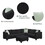 112*87" Sectional Sofa Couches Living Room Sets, 7 Seats Modular Sectional Sofa with Ottoman, L Shape Fabric Sofa Corner Couch Set with 3 Pillows, Black(New of GS008210AAB) GS009012AAB