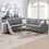 91*91" Modern Upholstered Living Room Sectional Sofa, L Shape Furniture Couch with 3 Pillows GS009077AAE