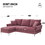 84"Modern Chenille L-Shaped Sofa with Reversible Lounge,Convertible Sectional Couch Set,4 Seat Indoor Furniture with Reversible Chaise,Fit for Living Room, Apartment(2 Pillows) GS100033AAH