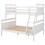 Twin over Full Bunk Bed with ladder, Safety Guardrail, Perfect for Bedroom, White GX000118AAK