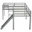 L-Shaped Twin Size Loft Bed with Ladder and Slide, Gray GX000242AAE-1