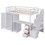 Twin Size Loft Bed with Wardrobe and Staircase, Desk and Storage Drawers and Cabinet in 1, White GX000318AAK