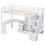 Twin Size Loft Bed with L-Shaped Desk and Drawers, Cabinet and Storage Staircase, White GX000328AAK