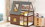 Wood Twin Size House Bunk Bed with Roof, Ladder and 2 Windows, Oak & Smoky Grey GX000346AAD