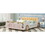 Full size Car-shaped platform bed with Soft cushion and shelves on the footboard, White GX000359AAK