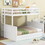 Wood Twin over Full Bunk Bed with Hydraulic Lift Up Storage, White GX000367AAK