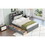 Wood Queen Size Platform Bed with Storage Headboard, Shelves and 2 Drawers, Gray GX000375AAE