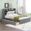 GX000375AAE Gray+Solid Wood+MDF+Box Spring Not Required+Queen+Wood