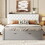 Wood Queen Size Platform Bed with Storage Headboard, shoe rack and 4 drawers, Gray GX000379AAE