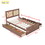 Full Size Wood Storage Platform Bed with 4 Drawers, Rattan Headboard, Espresso GX000385AAZ