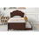 Twin Size Wood Platform Bed with Headboard and Twin Size Trundle, Cappuccino GX000389AAR