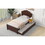 Twin Size Wood Platform Bed with Headboard and Twin Size Trundle, Cappuccino GX000389AAR