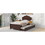 Twin Size Wood Platform Bed with Headboard and Twin Size Trundle, Cappuccino GX000389AAR