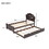 Twin Size Wood Platform Bed with Headboard and Twin Size Trundle, Cappuccino GX000389AAR