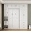 Twin Size Murphy Bed with Lockers and Wardrobes, with installation video, White GX000391AAK