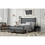 Queen Size Wood Frame Platform Bed with Upholstered Headboard, Footboard and 2 Drawers, Antique Gray GX000393AAQ