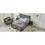 Queen Size Wood Frame Platform Bed with Upholstered Headboard, Footboard and 2 Drawers, Antique Gray GX000393AAQ