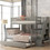 Twin over Full Bunk Bed with Trundle and Staircase,Gray GX000403AAE-1
