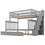 Twin over Full Bunk Bed with Trundle and Staircase,Gray GX000403AAE-1