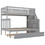 Twin over Full Bunk Bed with Trundle and Staircase,Gray GX000403AAE-1