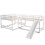 Full and Twin Size L-Shaped Bunk Bed with Slide and Short Ladder,White GX000404AAK