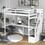 Twin Size Loft Bed with Storage Staircase and Built-in Desk, White GX000422AAK