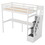 Twin Size Loft Bed with Storage Staircase and Built-in Desk, White GX000422AAK