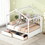 Full Size House Bed with Storage Shelves and 2 Drawers, Brushed White GX000434AAK