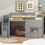 Twin Size Loft Bed with Storage Staircase and Window, Gray GX000436AAE