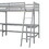 Wood Twin Size L-Shaped Loft Bed with Ladder and 2 Built-in L-Shaped Desks, Gray GX000444AAE