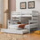 Wood Twin over Full Bunk Bed with Twin Size Trundle, White GX000448AAK