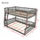 Full XL over Queen Bunk Bed with Ladder and Guardrails, Gray