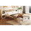 Queen Size Wood Platform Bed with Multi-storage Headboard and a Drawer, White GX000451AAK