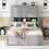 Full Size Platform Bed with Storage Headboard and 4 Drawers, Gray GX000457AAE