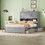 GX000458AAE Gray+Solid Wood+MDF+Box Spring Not Required+Queen+Wood