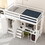 Twin Size Loft Bed with Wardrobe, Desk and Storage Drawers, White GX000459AAK