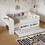 Multi-Functional Twin Daybed with Drawers and Trundle, Headboard Storage and Tables, USB Charging Station, White GX000462AAK