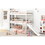 Twin over Twin over Twin Adjustable Triple Bunk Bed with Ladder and Slide, White GX000508AAK