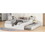 Full Size Wood Storage Hydraulic Platform Bed with Twin Size Trundle, Side Table and Lounge, White GX000569AAK