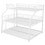 Twin XL/Full XL/Queen Triple Bunk Bed with Long and Short Ladder and Full-Length Guardrails,White GX000609AAK-1