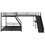 L-Shaped Twin over Full Bunk Bed with Twin Size Loft Bed,Built-in Desk and Slide,Black GX000616AAB