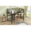 Full Size Metal & Wood Loft Bed with L -shaped desk and shelves, Black and Brown GX000629AAB