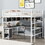 Metal Loft Bed with bookcase, desk and cabinet, Full, White(expected to arrive on January 5th) GX000635AAK