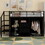 Twin Size Metal Loft Bed with Drawers, Storage Staircase and Small Wardrobe GX000645AAB